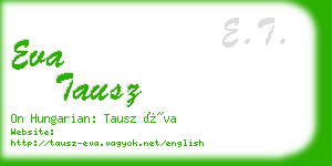 eva tausz business card